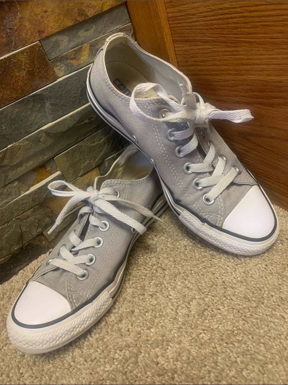 Classic Low-Top Canvas Athletic Shoes - Light Gray 7 (37.5)